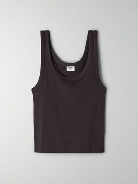 Sunday Best Black Ribbed Tank Top
